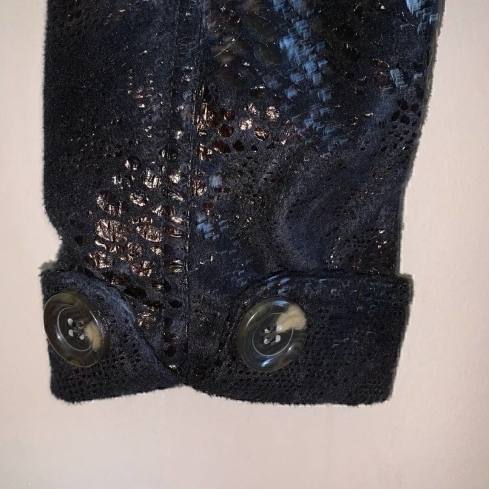 Alligator Textured Jacket Black/Navy by Multiples Size Small - Picture 2 of 7